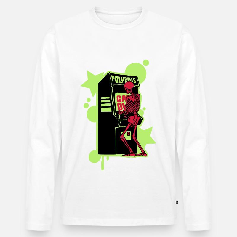Hallo-Score - Männer Premium Bio Langarmshirt - Weiß