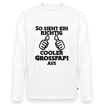 So sieht ein cooler Grosspapi Opa Schweiz - Männer Premium Bio Langarmshirt - Weiß - Vorne - Nico (187cm)