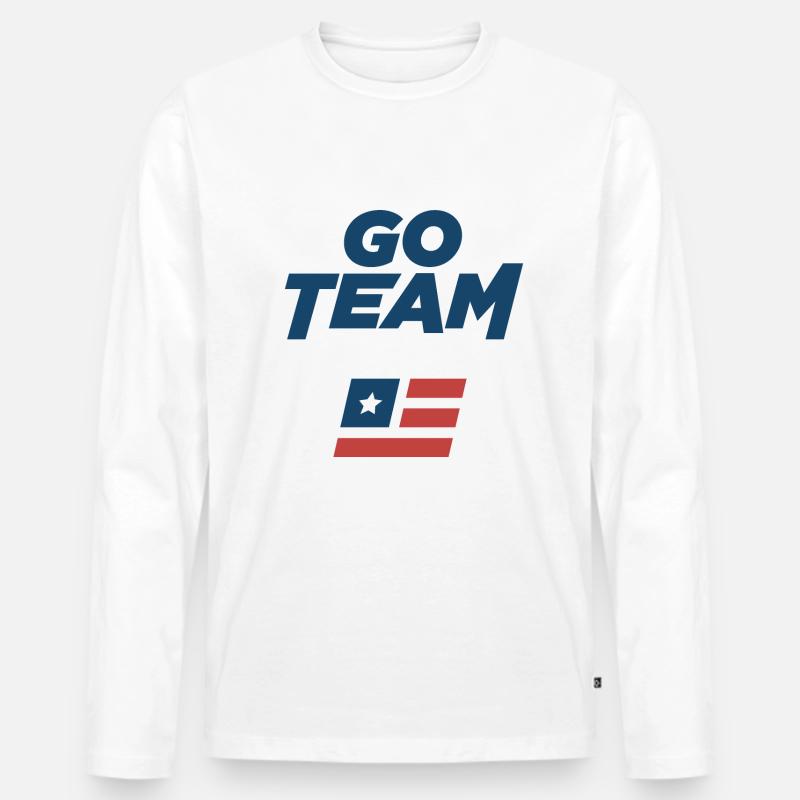 Go Team - Männer Premium Bio Langarmshirt - Weiß