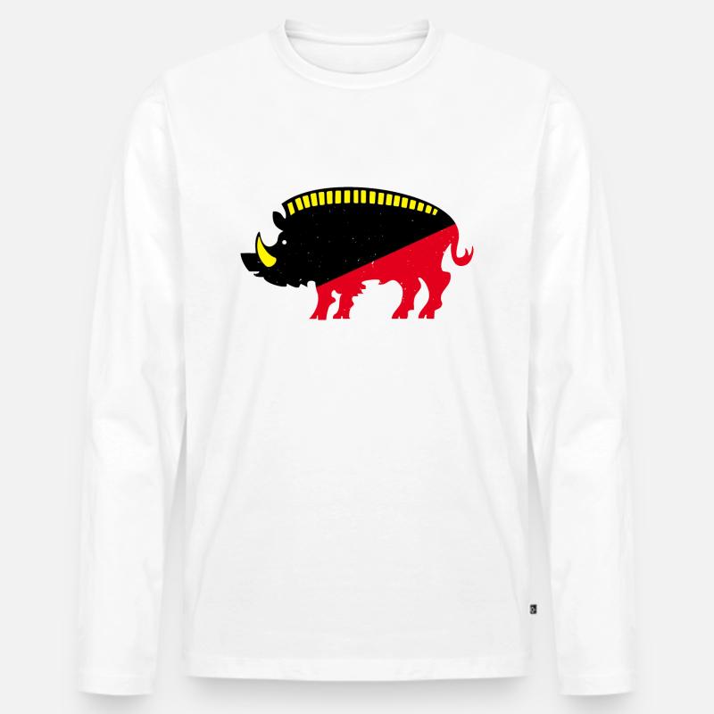 Eber - Männer Premium Bio Langarmshirt - Weiß
