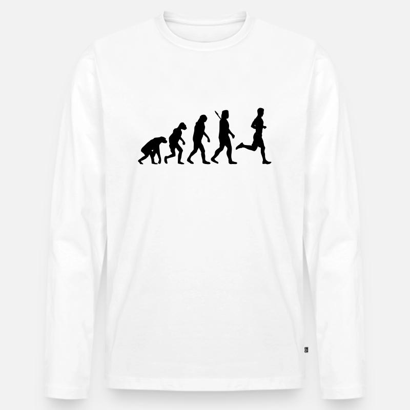 Jogging - Männer Premium Bio Langarmshirt - Weiß