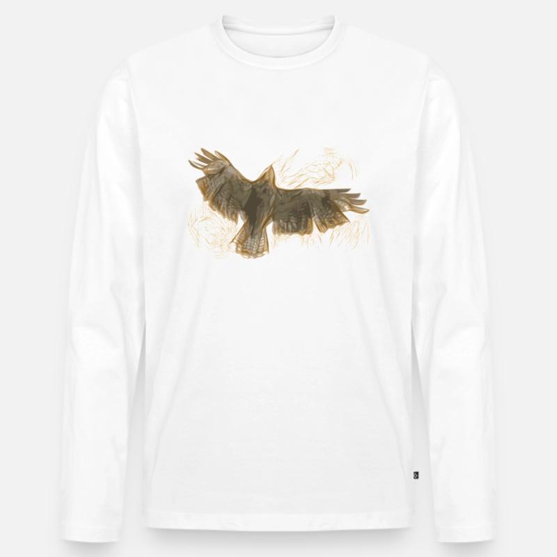 Raubvogel - Männer Premium Bio Langarmshirt - Weiß