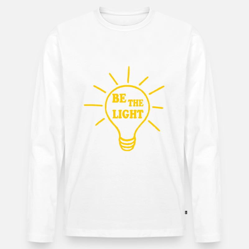 Be the light - Männer Premium Bio Langarmshirt - Weiß