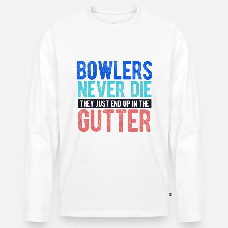 Bowling - Männer Premium Bio Langarmshirt - Weiß