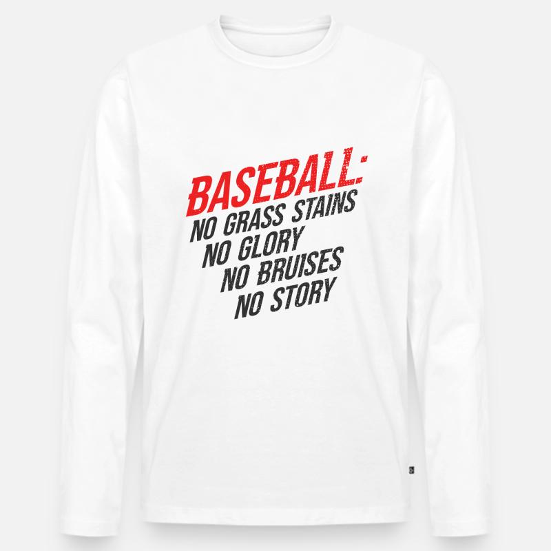 Baseball - Männer Premium Bio Langarmshirt - Weiß