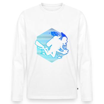 Scuba Diver Scuba Diving Scuba Diver - Men's Premium Organic Long Sleeve Shirt - white - Front - Nico (187cm)