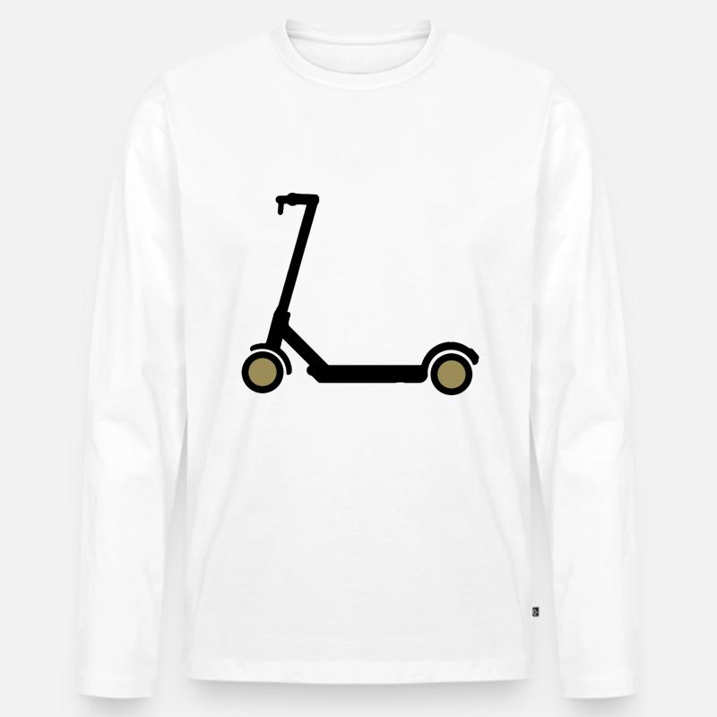 E-Scooter Eroller Comicdesign Geschenkidee - Männer Premium Bio Langarmshirt - Weiß