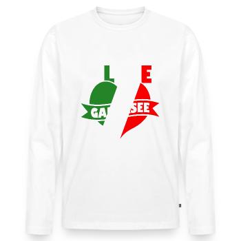 Gardasee Love Italien Urlaub - Männer Premium Bio Langarmshirt - Weiß - Vorne - Nico (187cm)