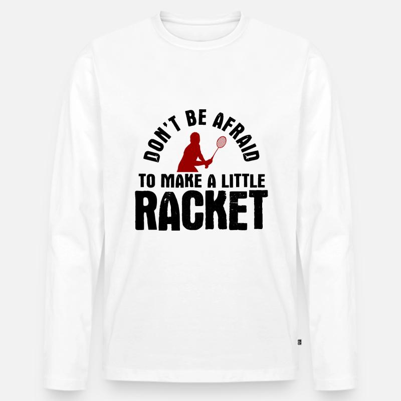 Badminton - Männer Premium Bio Langarmshirt - Weiß
