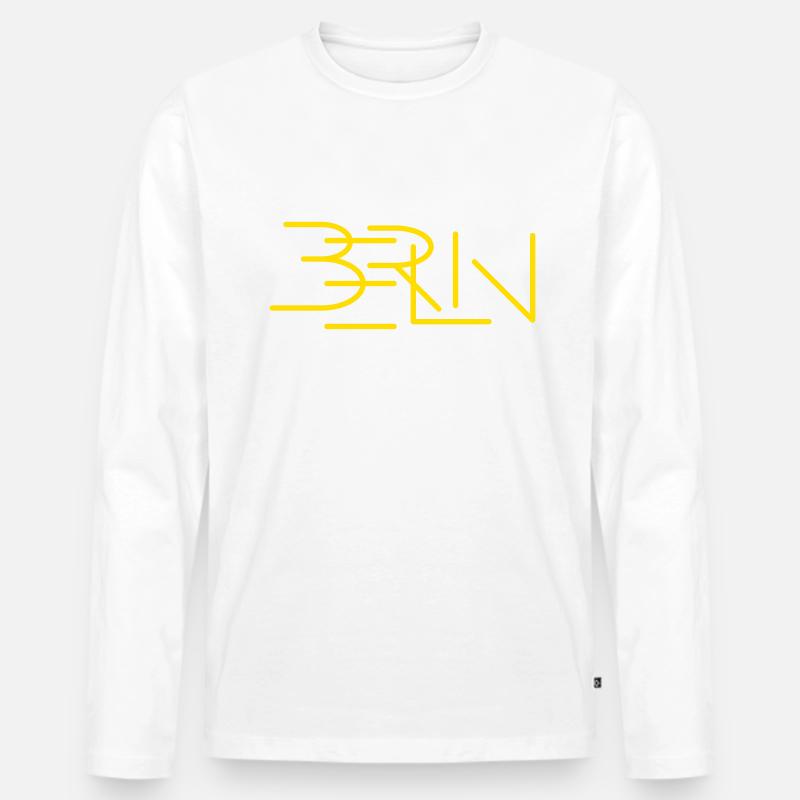 berlin yellow - Männer Premium Bio Langarmshirt - undefined