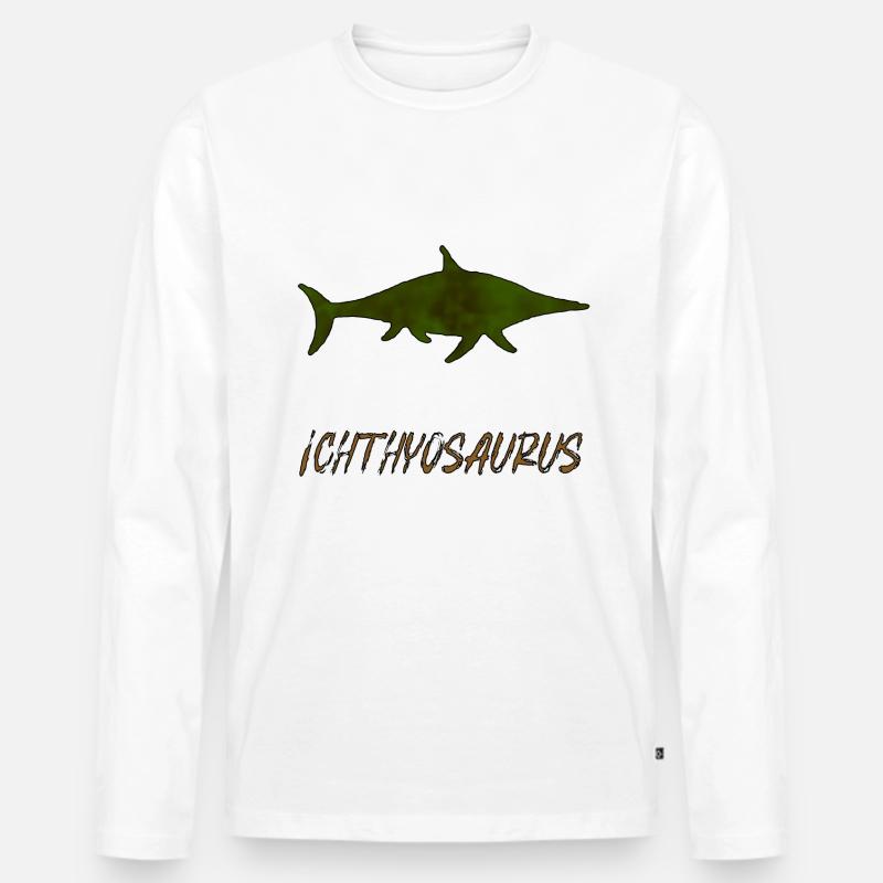 Ichthyosaurus - Männer Premium Bio Langarmshirt - Weiß