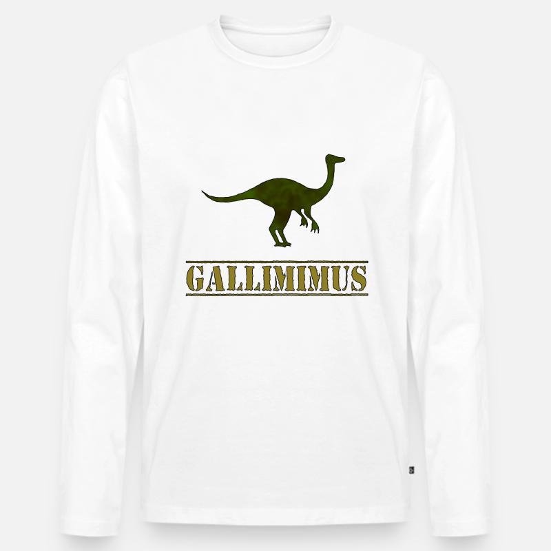 Gallimimus Dino - Männer Premium Bio Langarmshirt - Weiß