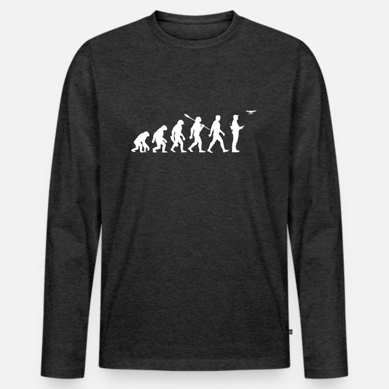 Evolution - Drone - Drone Pilot Men's Premium Organic Long Sleeve Shirt