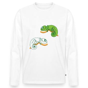 Chameleon Chameleon Chameleon Of Animal Lovers - Men's Premium Organic Long Sleeve Shirt - white - Front - Nico (187cm)