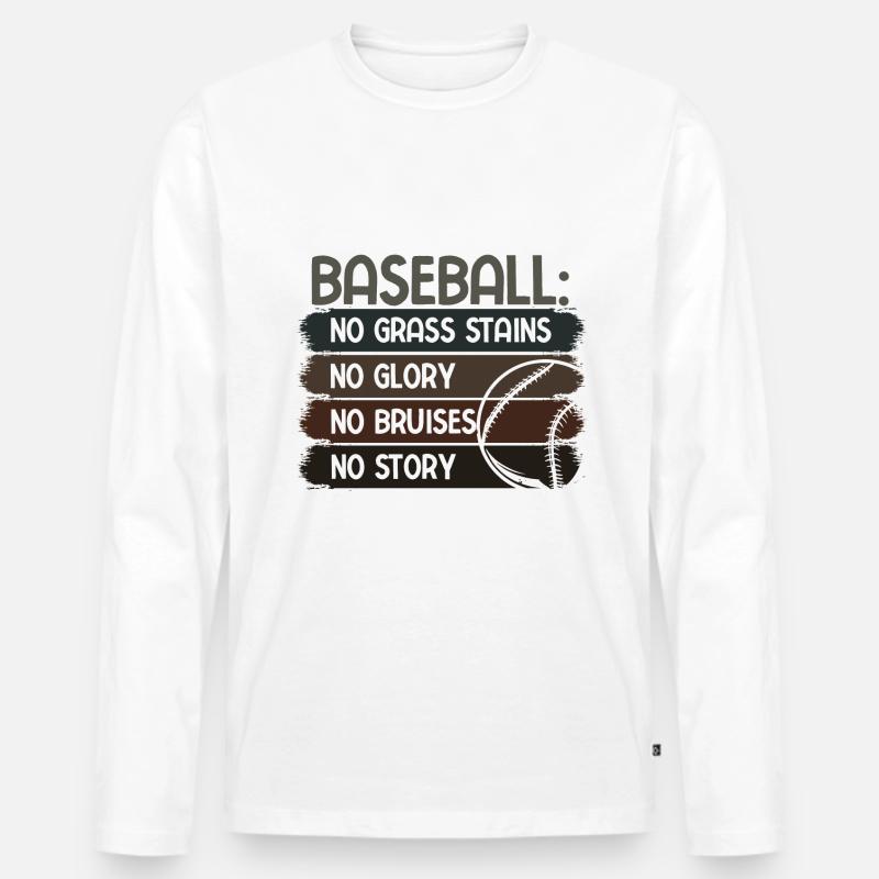 Baseball - Männer Premium Bio Langarmshirt - Weiß