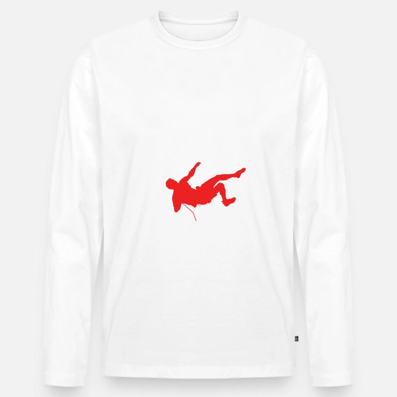 Klettern Bouldern - Männer Premium Bio Langarmshirt - Weiß