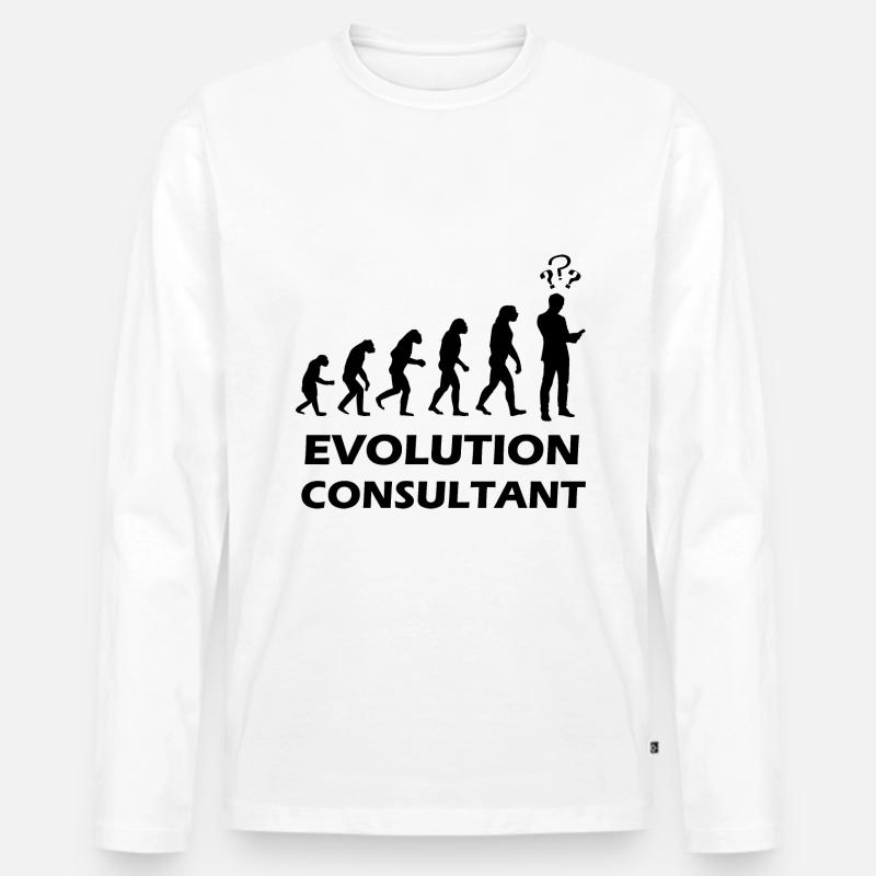 Evolution Consultant Berater Wirtschaftsprüfer - Männer Premium Bio Langarmshirt - Weiß
