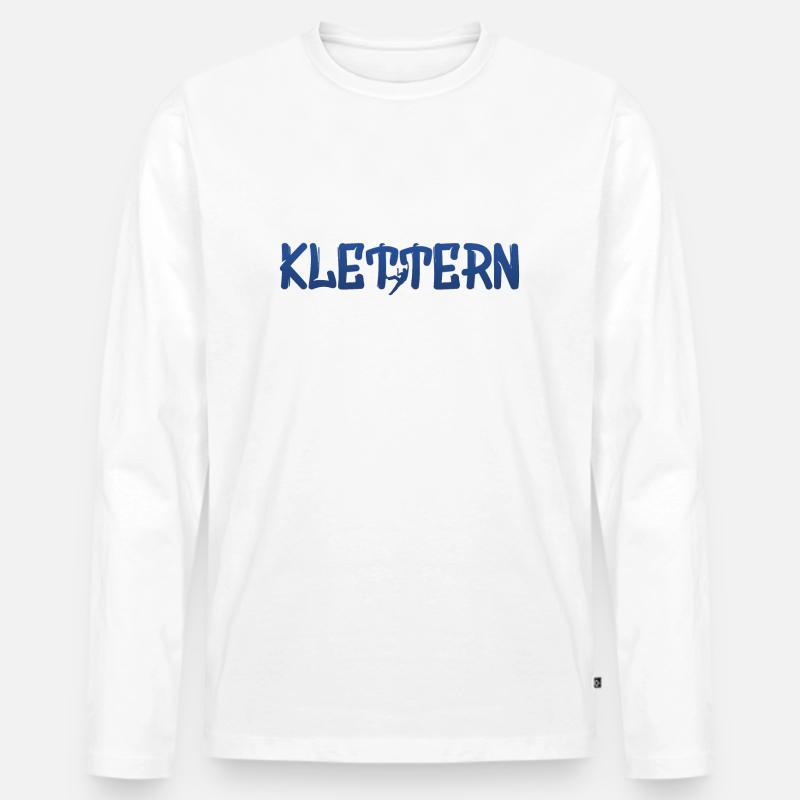 Klettern Sport Bouldern Climbing - Männer Premium Bio Langarmshirt - Weiß