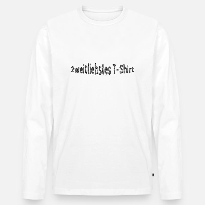 2weitliebstes Tshirt, lustiger Spruch - Männer Premium Bio Langarmshirt - Weiß