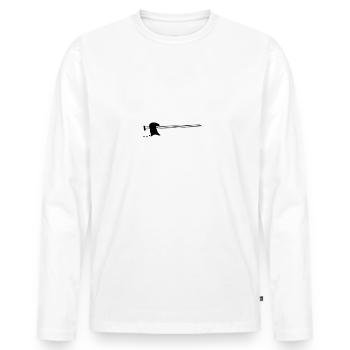 herzschlag e bass - Männer Premium Bio Langarmshirt - Weiß - Vorne - Nico (187cm)