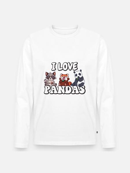 I love pandas - Men's Premium Organic Long Sleeve Shirt -