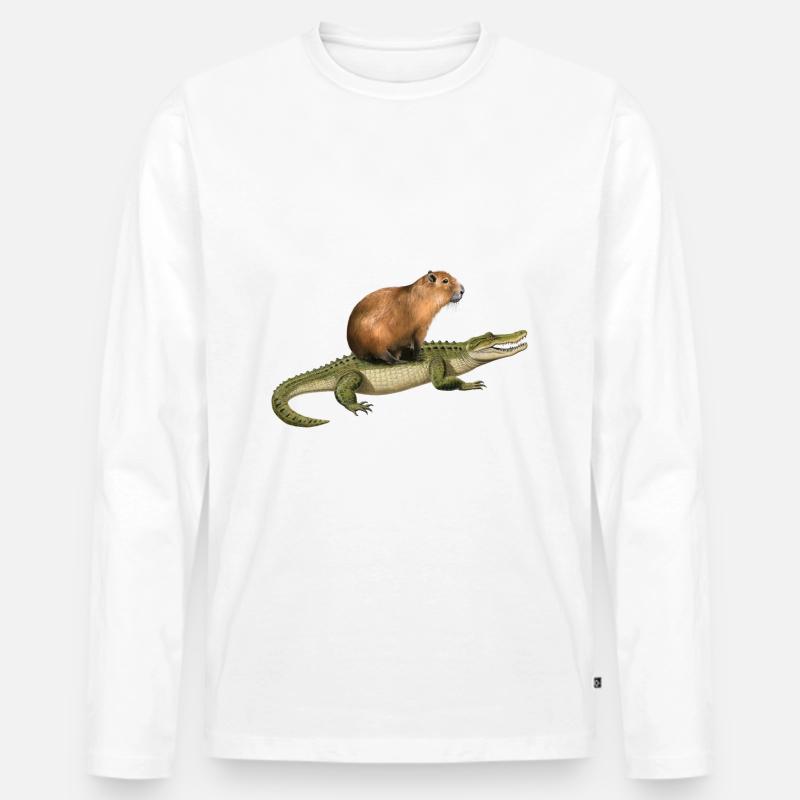 Capybara Alligator - Männer Premium Bio Langarmshirt - undefined
