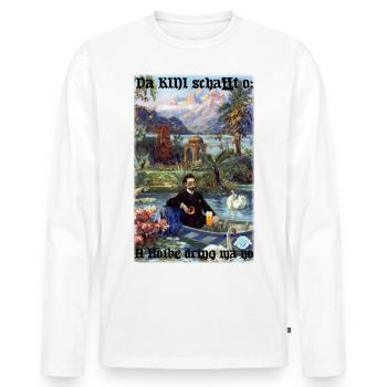 Da KINI schafft o... Lustiges T-Shirt, Bayern,Bier - Männer Premium Bio Langarmshirt - Weiß - Vorne - Nico (187cm)