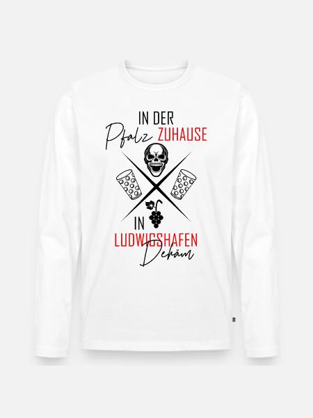 In Ludwigshafen dehäm - Männer Premium Bio Langarmshirt - Weiß