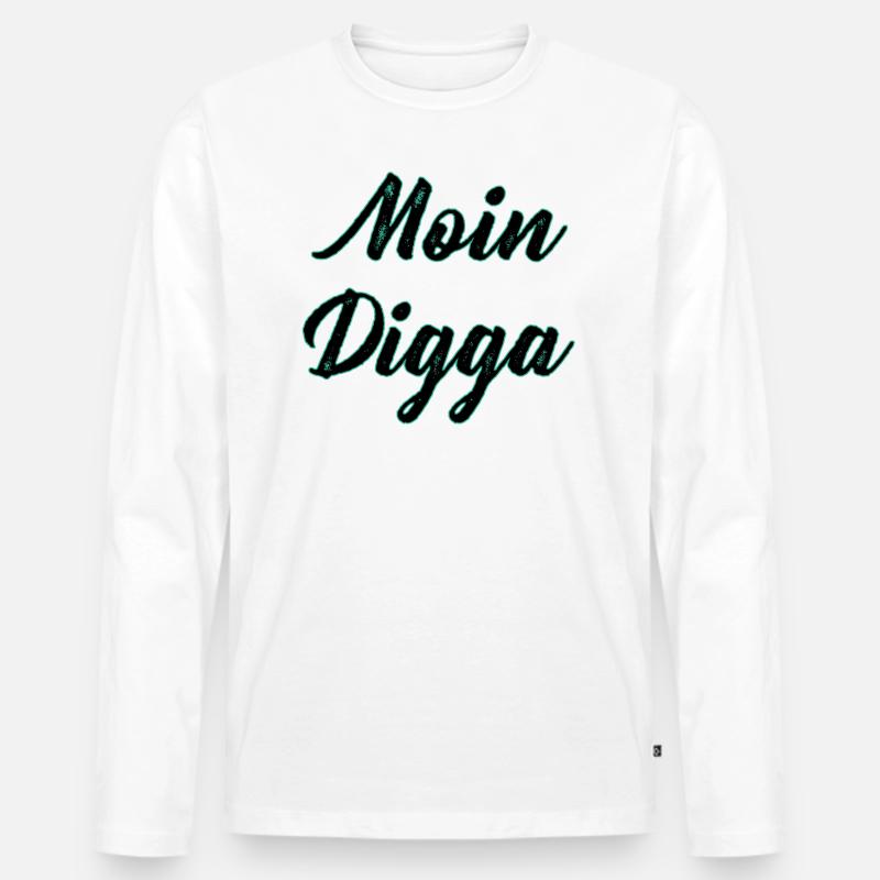 Digga - Männer Premium Bio Langarmshirt - Weiß