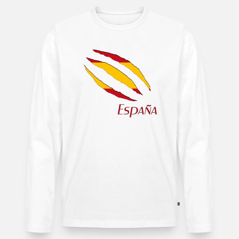 España Spanien Spain - Männer Premium Bio Langarmshirt - Weiß