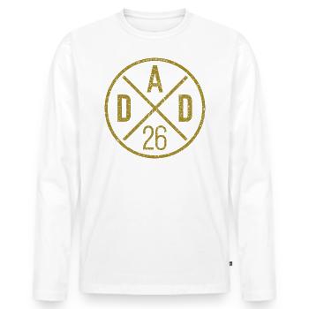 Dad 26 Vater Baby Papa 2026 Vatertagsgeschenk - Männer Premium Bio Langarmshirt - Weiß - Vorne - Nico (187cm)