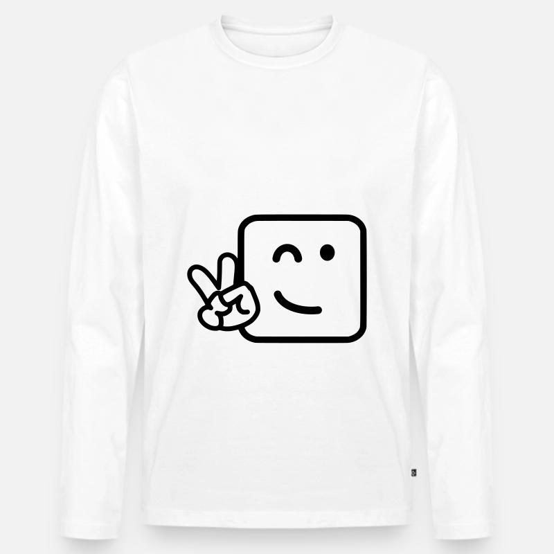 Cooles Gesicht - Männer Premium Bio Langarmshirt - Weiß