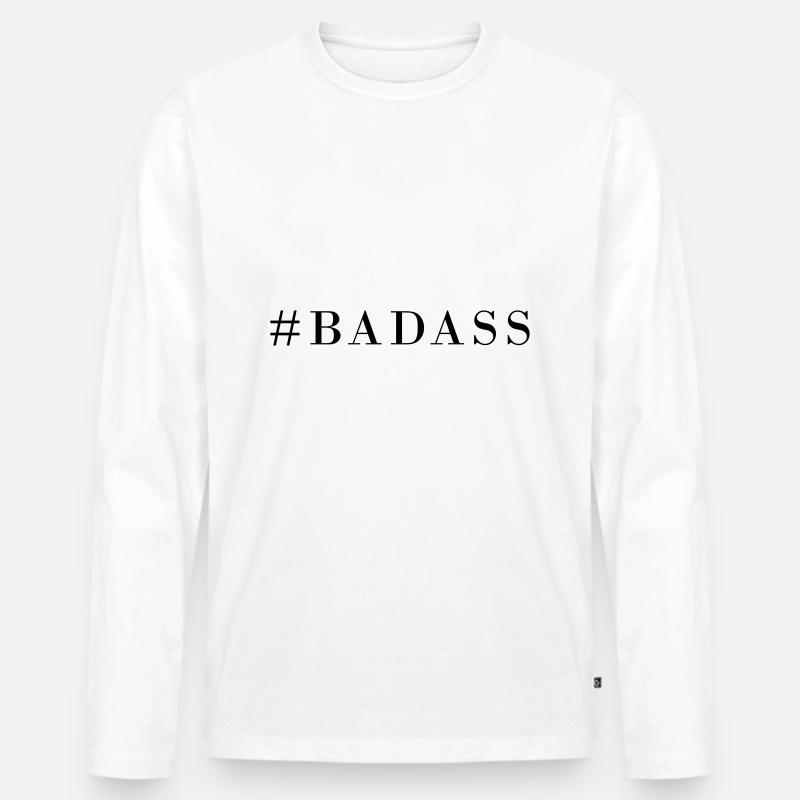Raute Badass - Männer Premium Bio Langarmshirt - Weiß