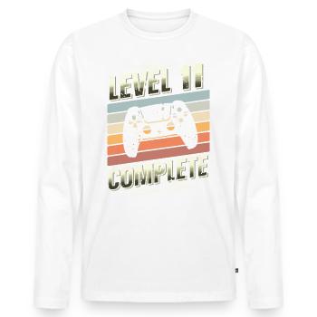 11th Birthday Level 11 Complete Limited Edition - Men's Premium Organic Long Sleeve Shirt - white - Front - Nico (187cm)