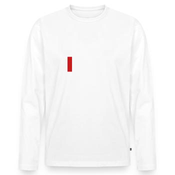 Batterie faible - T-shirt manches longues Premium bio Homme - blanc - Devant - Nico (187cm)