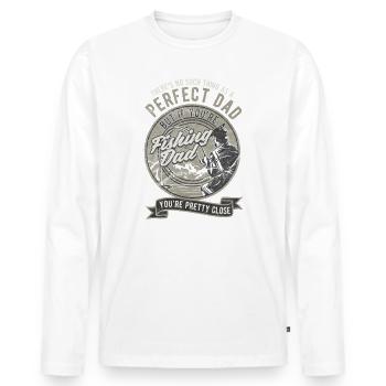 Papa pêcheur - T-shirt manches longues Premium bio Homme - blanc - Devant - Nico (187cm)
