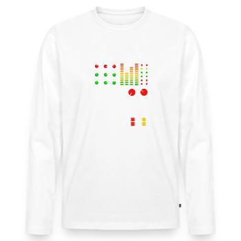 Audio-Mixing-Panik - Männer Premium Bio Langarmshirt - Weiß - Vorne - Nico (187cm)