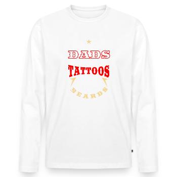 Papa-Bart-Tätowierungen - Männer Premium Bio Langarmshirt - Weiß - Vorne - Nico (187cm)