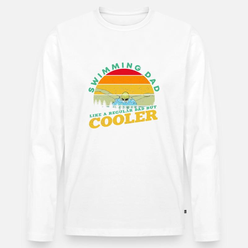 Swimming Dad - Männer Premium Bio Langarmshirt - undefined