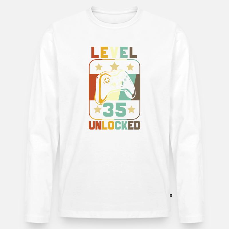 Level 35 Unlocked - Männer Premium Bio Langarmshirt - undefined