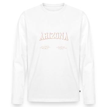Arizona - Men's Premium Organic Long Sleeve Shirt - white - Front - Nico (187cm)