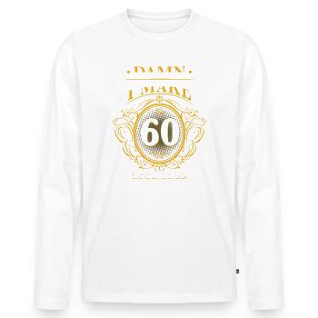 Look good 60 - Men's Premium Organic Long Sleeve Shirt - white - Front - Nico (187cm)
