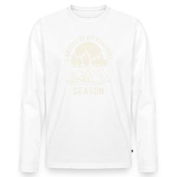 Camping Camping Campsite Camping - T-shirt manches longues Premium bio Homme - blanc - Devant - Nico (187cm)
