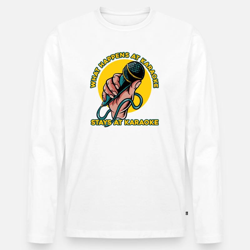 Karaoke Singen - Männer Premium Bio Langarmshirt - Weiß