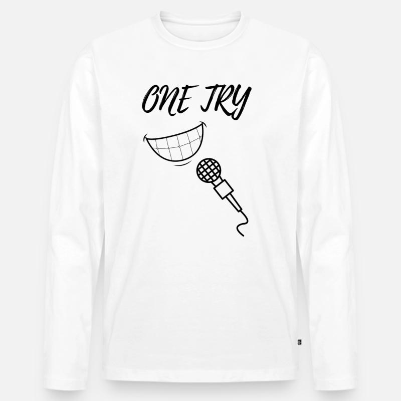 One Try Logo - Männer Premium Bio Langarmshirt - Weiß