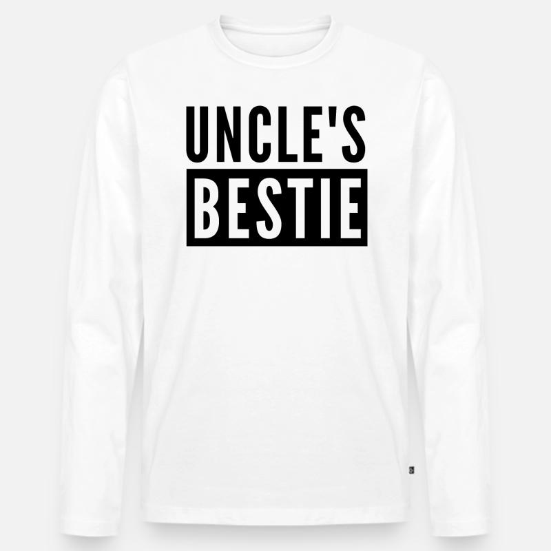 ONKELS BESTIE - Männer Premium Bio Langarmshirt - Weiß