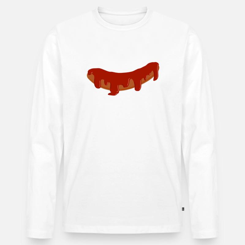 Currywurst - Männer Premium Bio Langarmshirt - Weiß