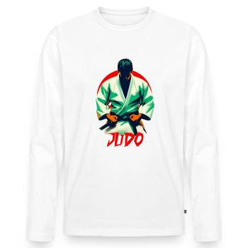 Judo - Men's Premium Organic Long Sleeve Shirt - white - Front - Nico (187cm)