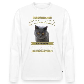 Britisch Kurzhaar Shirt - Britisch Kurzhaar Katze - Männer Premium Bio Langarmshirt - Weiß - Vorne - Nico (187cm)
