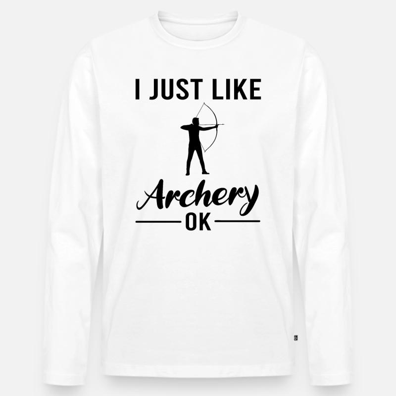 Bogenschießen Bogenschütze Bogen Cooler Spruch - Männer Premium Bio Langarmshirt - Weiß